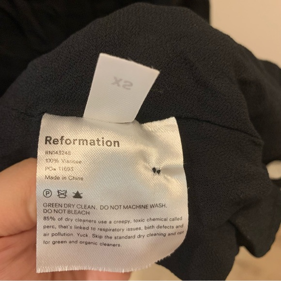 REFORMATION Black & White Dotted Long Sleeve Susanna Wrap Dress size XS - Picture 7 of 10